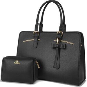Laptop ToteBag for Women,Large Waterproof PU Leather WorkBriefcase with USB Port
